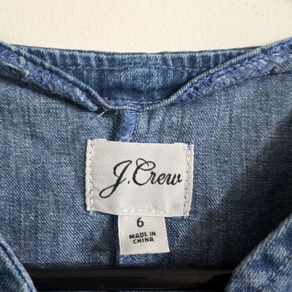 Jcrew blue cotton shift Denim V-neck dress size 6 with pockets - Picture 4 of 9